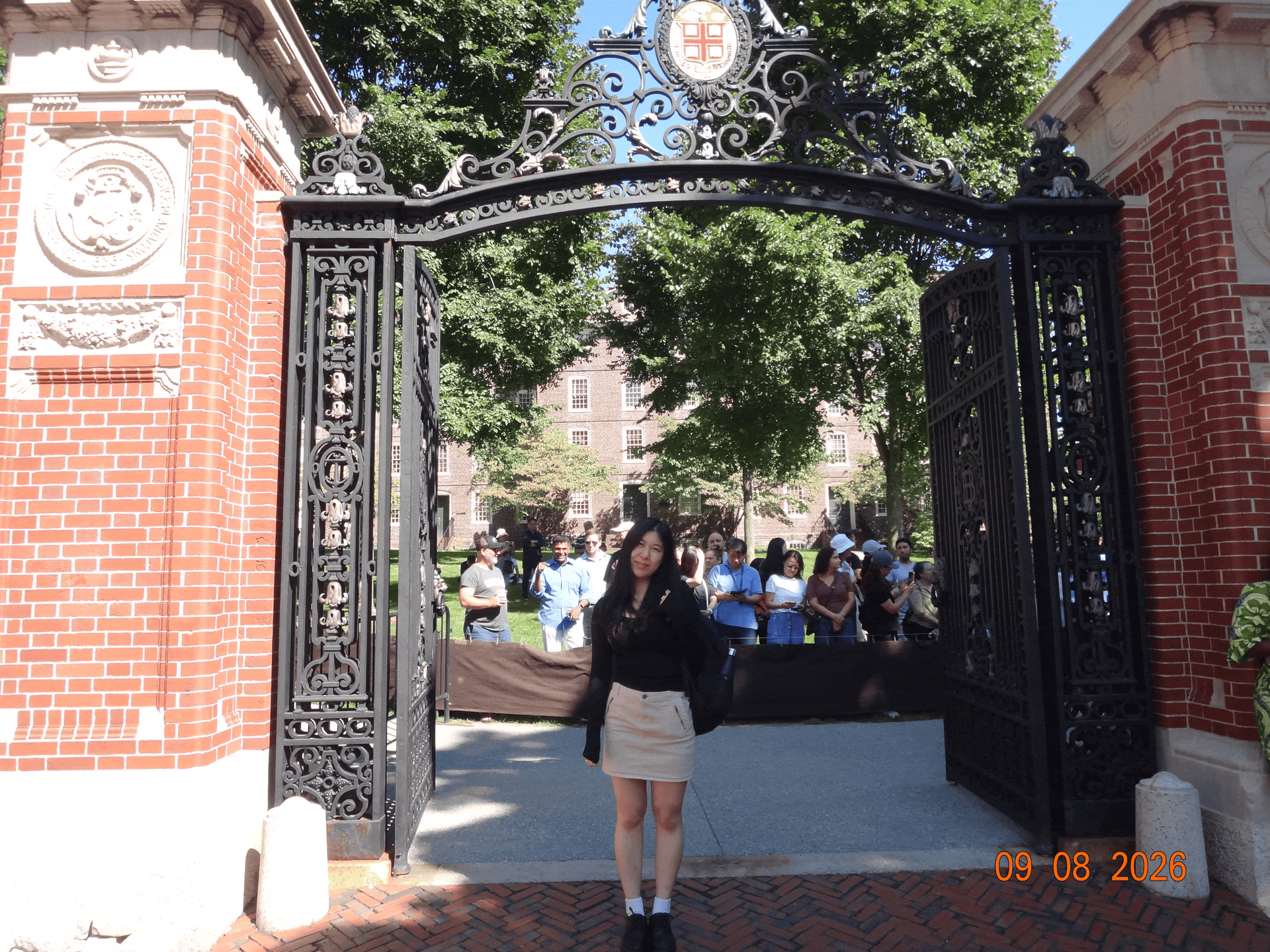 Standing in front of Brown University